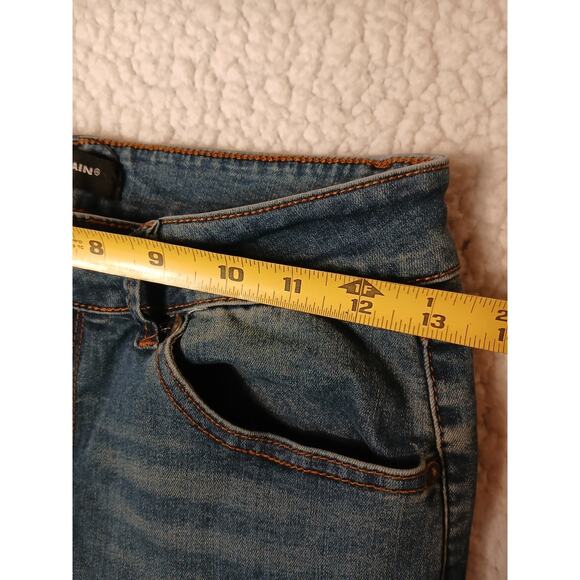 Vntg Embroidered Flare Jeans Sz 9 Blue Sunflower Daisy Acid Boho Festival Gypsy - Picture 15 of 16